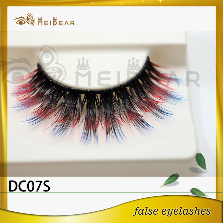 Distributor supply hot sell magic girl colorful 3d faux mink eyelashes 